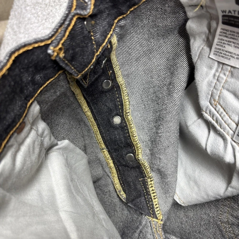 Levi's 501 XX Button Fly Mens Measure 34x30 (36x32 On Tag) Black Denim Jeans EUC